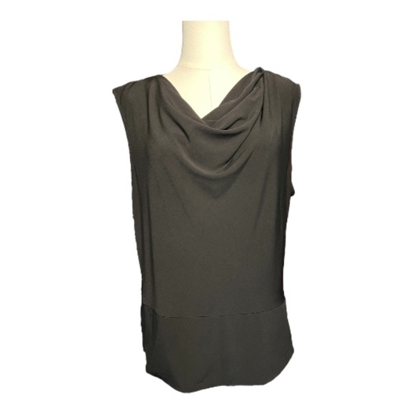 George Stretch Tops - ✨ EUC GEORGE STRETCH Black Cowl Neck Sleeveless Top | Women’s Sz XL